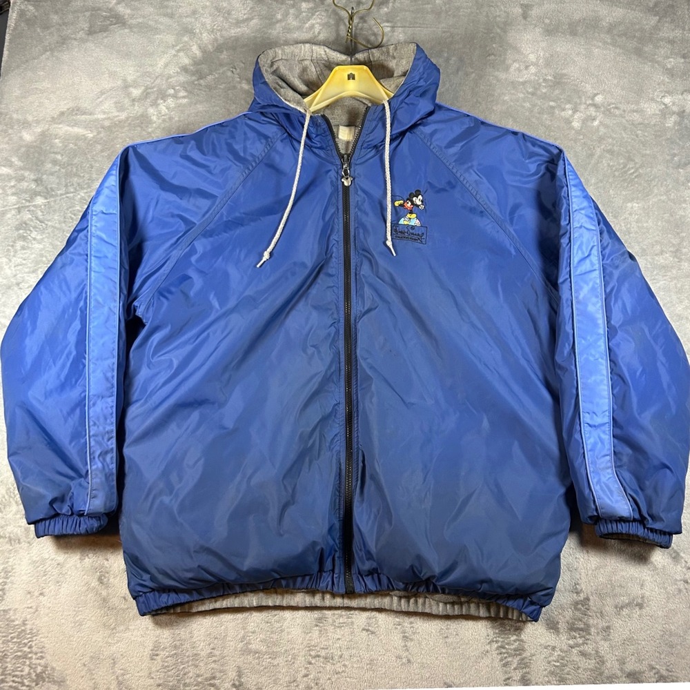Vintage Walt Disney Collectors Society Mickey Mouse Hooded Jacket Blue XL